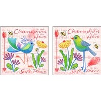 Framed 'Lil Bird 2 Piece Art Print Set' border=