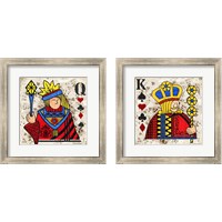 Framed 'Playing Cards 2 Piece Framed Art Print Set' border=