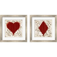 Framed 'Card Suits 2 Piece Framed Art Print Set' border=