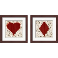 Framed 'Card Suits 2 Piece Framed Art Print Set' border=