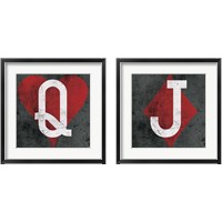 Framed 'Playing Cards Gray 2 Piece Framed Art Print Set' border=