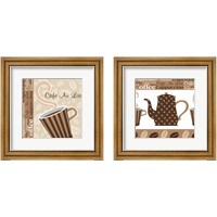 Framed 'Cafe Au Lait Cocoa Latte 2 Piece Framed Art Print Set' border=