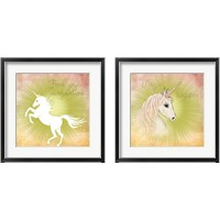 Framed 'Unicorn 2 Piece Framed Art Print Set' border=