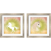 Framed 'Unicorn 2 Piece Framed Art Print Set' border=