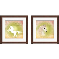 Framed 'Unicorn 2 Piece Framed Art Print Set' border=