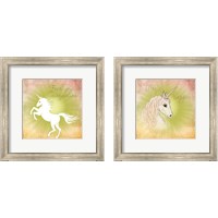 Framed 'Unicorn 2 Piece Framed Art Print Set' border=