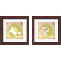 Framed 'Unicorn 2 Piece Framed Art Print Set' border=