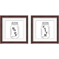 Framed 'Mason Jar 2 Piece Framed Art Print Set' border=