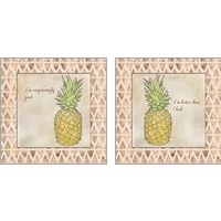 Framed 'Pineapple 2 Piece Art Print Set' border=
