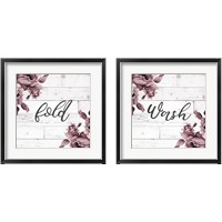 Framed 'Laundry Script 2 Piece Framed Art Print Set' border=