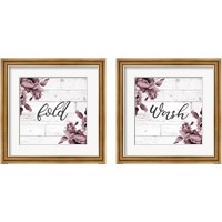 Framed 'Laundry Script 2 Piece Framed Art Print Set' border=