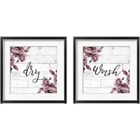 Framed 'Laundry Script 2 Piece Framed Art Print Set' border=