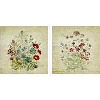 Framed 'Flower Print 2 Piece Art Print Set' border=