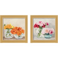 Framed 'Fleurs et Vases Jaune 2 Piece Framed Art Print Set' border=