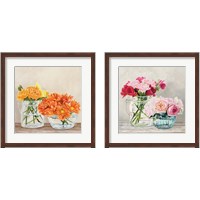 Framed 'Fleurs et Vases Jaune 2 Piece Framed Art Print Set' border=