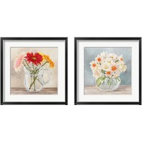 Framed 'Fleurs et Vases Jaune 2 Piece Framed Art Print Set' border=