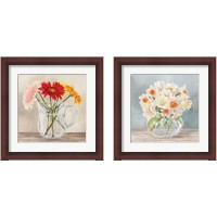 Framed 'Fleurs et Vases Jaune 2 Piece Framed Art Print Set' border=