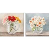 Framed 'Fleurs et Vases Jaune 2 Piece Art Print Set' border=