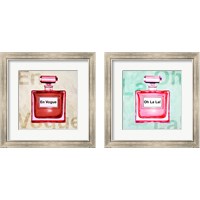 Framed 'French  Perfume 2 Piece Framed Art Print Set' border=