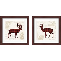 Framed 'Plaid Lodge 2 Piece Framed Art Print Set' border=