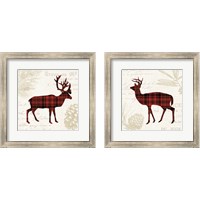 Framed 'Plaid Lodge 2 Piece Framed Art Print Set' border=