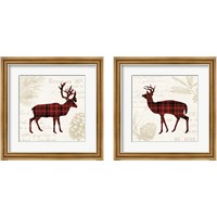 Framed 'Plaid Lodge 2 Piece Framed Art Print Set' border=