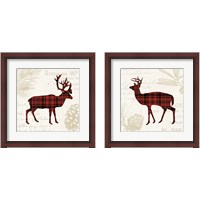 Framed 'Plaid Lodge 2 Piece Framed Art Print Set' border=