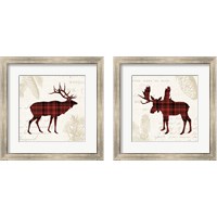 Framed 'Plaid Lodge 2 Piece Framed Art Print Set' border=