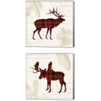 Framed 'Plaid Lodge 2 Piece Canvas Print Set' border=