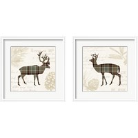 Framed 'Plaid Lodge Tan 2 Piece Framed Art Print Set' border=