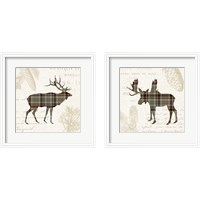 Framed 'Plaid Lodge Tan 2 Piece Framed Art Print Set' border=