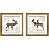 Framed 'Plaid Lodge Tan 2 Piece Framed Art Print Set' border=