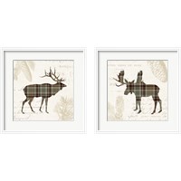 Framed 'Plaid Lodge Tan 2 Piece Framed Art Print Set' border=