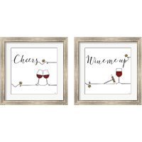 Framed 'Underlined Wine 2 Piece Framed Art Print Set' border=