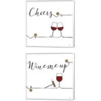 Framed 'Underlined Wine 2 Piece Canvas Print Set' border=