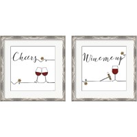 Framed 'Underlined Wine 2 Piece Framed Art Print Set' border=