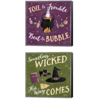 Framed 'Haunted Halloween 2 Piece Canvas Print Set' border=