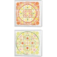 Framed 'Citrus Tile 2 Piece Canvas Print Set' border=