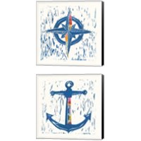 Framed 'Nautical Collage 2 Piece Canvas Print Set' border=