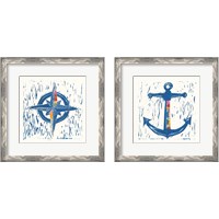 Framed 'Nautical Collage 2 Piece Framed Art Print Set' border=