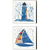 Framed 'Nautical Collage 2 Piece Canvas Print Set' border=