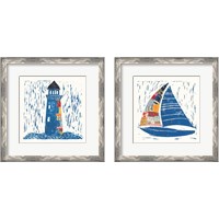 Framed 'Nautical Collage 2 Piece Framed Art Print Set' border=