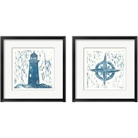 Framed 'Nautical Collage on White 2 Piece Framed Art Print Set' border=