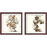 Framed 'Gold Squares 2 Piece Framed Art Print Set' border=