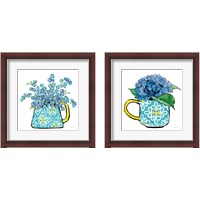 Framed 'Floral Teacups 2 Piece Framed Art Print Set' border=