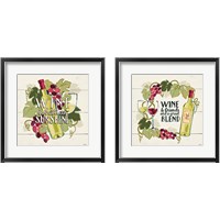 Framed 'Wine and Friends 2 Piece Framed Art Print Set' border=