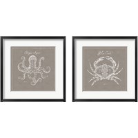 Framed 'Underwater Life Greige 2 Piece Framed Art Print Set' border=