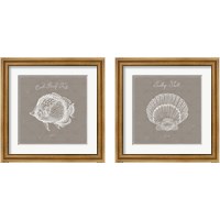 Framed 'Underwater Life Greige 2 Piece Framed Art Print Set' border=