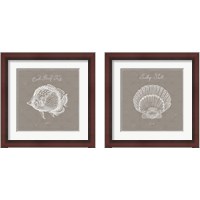 Framed 'Underwater Life Greige 2 Piece Framed Art Print Set' border=