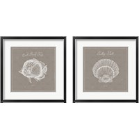 Framed 'Underwater Life Greige 2 Piece Framed Art Print Set' border=